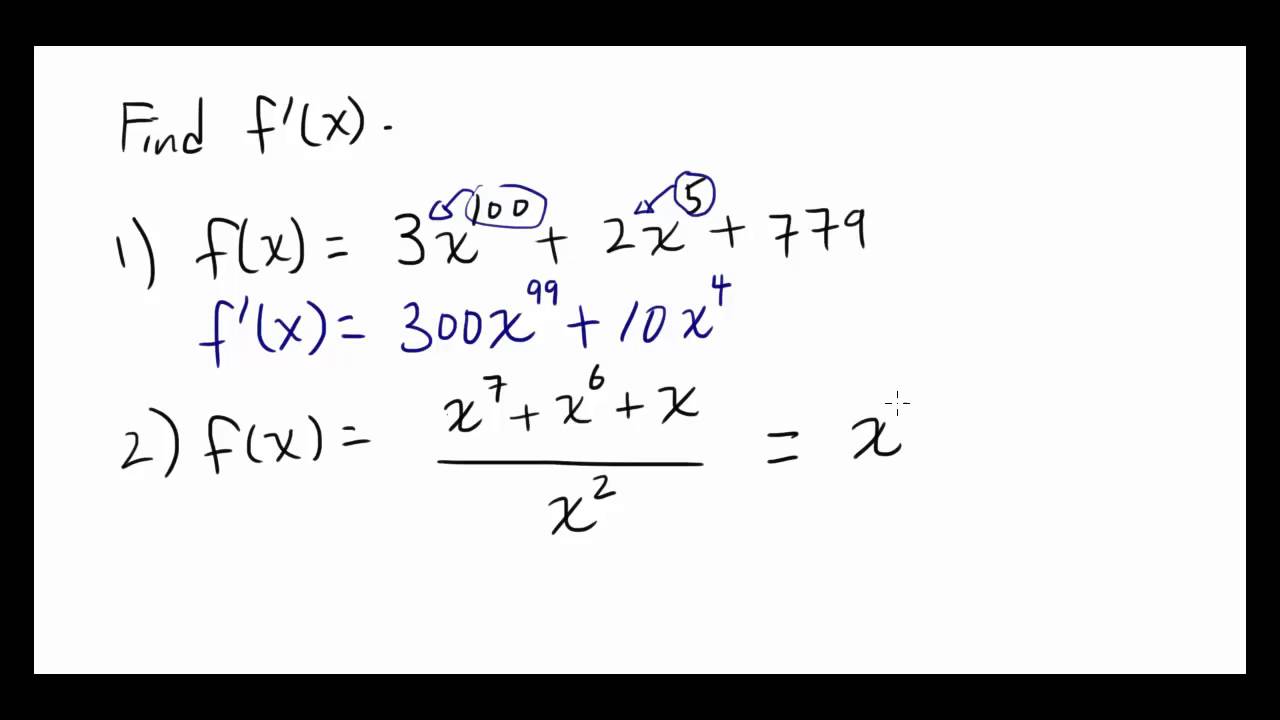 Finding Derivatives Using Sum And Difference Rules YouTube Finding Derivatives Using Sum And Difference Rules YouTube