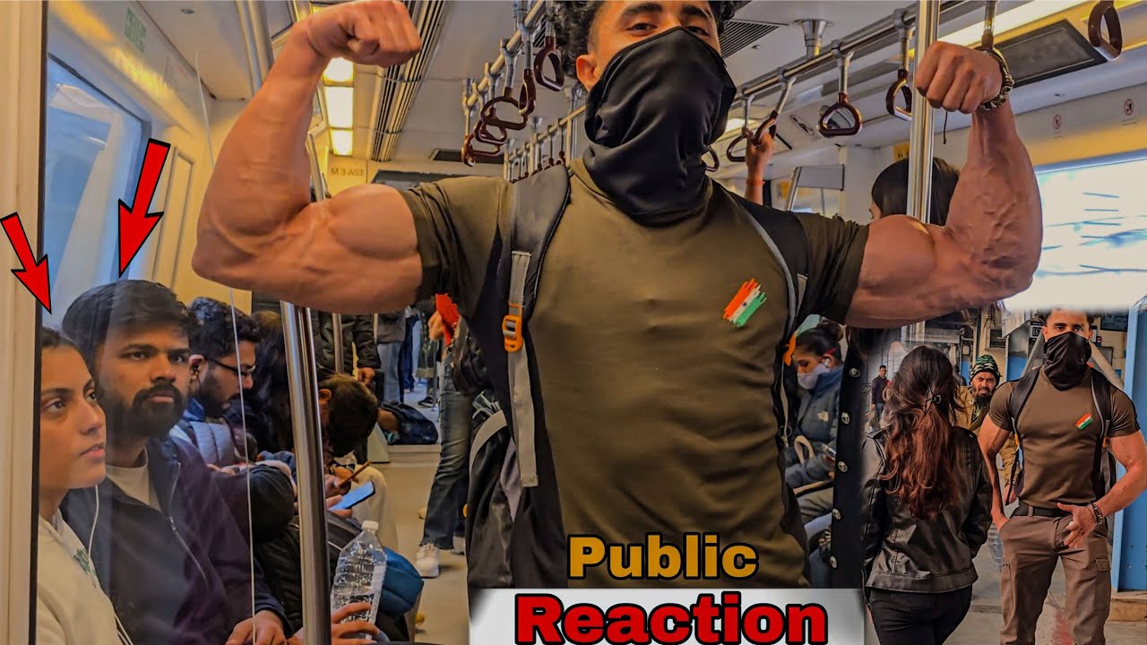 WHEN INDIAN-BODYBUILDER Goes In Delhi Metro🇮🇳💪 Amazing Public Reactions🔥 || Fitness Master Deepak