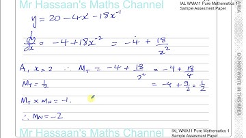EDEXCEL IAL P1 new Sample Assesment Paper 2018 Q9 Equations of Normals