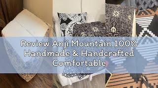 Review Anji Mountain 100% Handmade & Handcrafted Comfortable Home Décor Pouf Ottoman Footrest for Li
