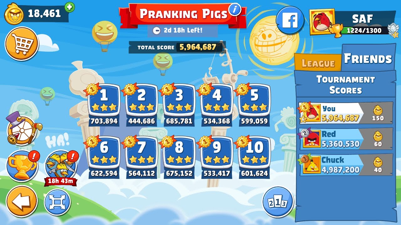 Angry Birds Friends. Pranking Pigs. All levels 3 stars. Passage from Sergey Fetisov