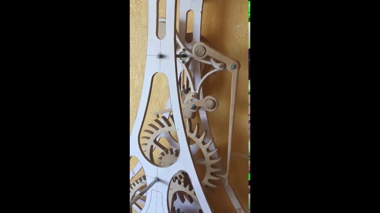 Wooden clock escapement test