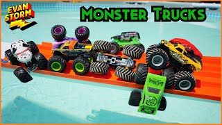 Monster Truck Monday: Monster Trucks Swimming Pool & Water Balloon Challenge