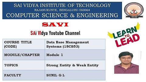 Module-1 Strong Entity & Weak Entity
