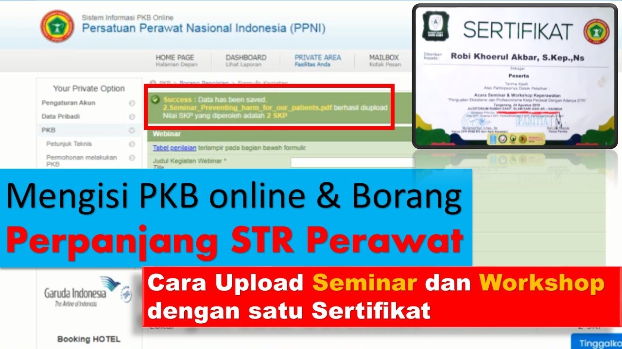 Upload Sertifikat Seminar & Workshop (Part 2) - Cara pengisian PKB online dan Borang pengisian PPNI