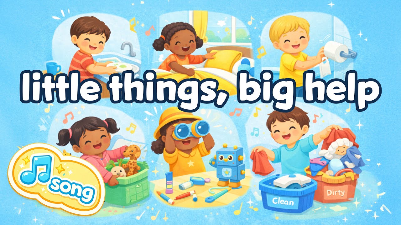 🎵 Little Things, Big Help! 🏠✨ | Fun Kids Song About Helping at Home