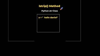 6. lstrip() method in String class | Python #coding #datascience