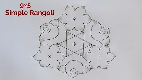 Very Beautiful and Simple Rangoli 9×5 🌺 9 Dot Easy Rangoli 🌺 Vaigasi Madam Kolam 🌺 Beautiful Rangoli