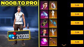 Buying 212000 Diamond To Make Noob Account To Pro Free Fire