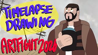 TIMELAPSE DRAWING | ARTFIGHT 2026 | Abraham (Not My OC)