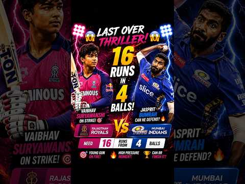 🔥 16 Runs in 4 Balls! 😱 Vaibhav Suryavanshi vs Jasprit Bumrah | RR vs MI #cricket #realcricket