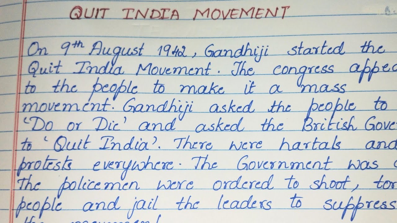 essay for quit india movement