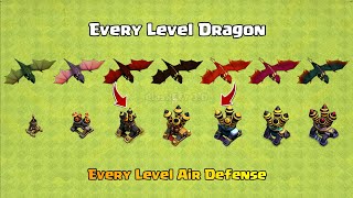 Every Level Air Defense vs Every Level Dragon | Clash of Clans screenshot 4