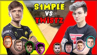 S1mple vs Faze Twistzz (With Rain, Dosia and Woro2k)  Fpl Csgo Stream Battles