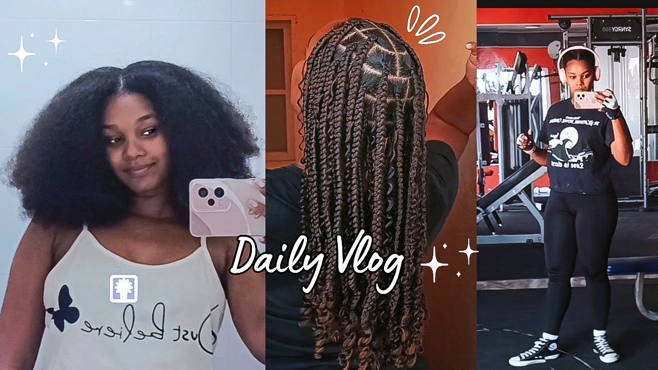 VLOG- Fiz tranças, dicas de como preparar o cabelo pras tranças, treino, atualização da pintura