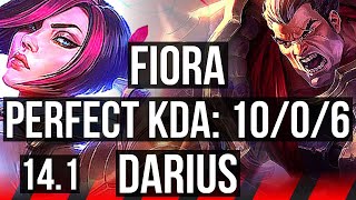 FIORA vs DARIUS (TOP) | 10/0/6, Legendary | KR Diamond | 14.1