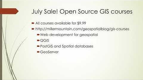July 2020 Sale: Open source GIS courses