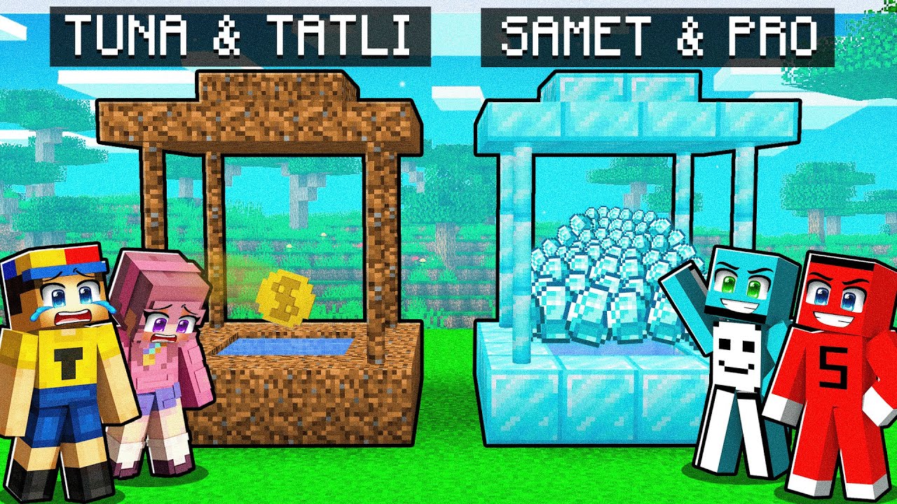 ZENGİN vs FAKİR DİLEK KUYUSU YAPI KAPIŞMASI !! - Minecraft