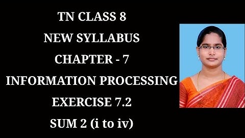 8th Maths Ch-7 Information processing Ex-7.2 (2nd sum) | Samacheer One plus One channel