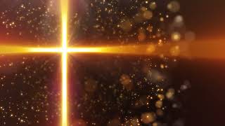 Divine Cross: Majestic Golden Glow and Sparkling Particles in a Gorgeous 4K Loop Video