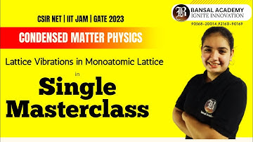Lattice Vibrations in Monoatomic Lattice I Condensed Matter Part-20 | Bansal academy Chandigarh