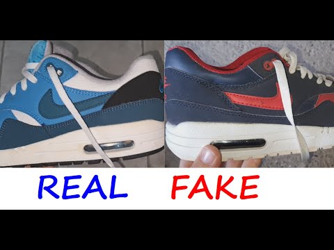 Nike Air Max 1 real vs fake review. How to spot counterfeit Nike Airmax ...