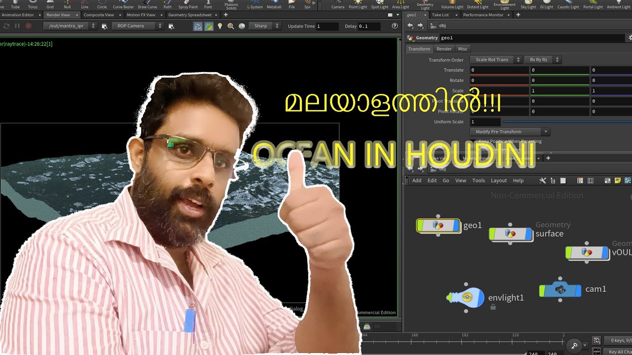 Ocean in Houdini Malayalam Tutorial - YouTube