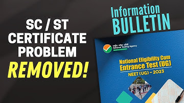 SC/ST Certificate Problem REMOVED by NTA for NEET 2023 Aspirants!!