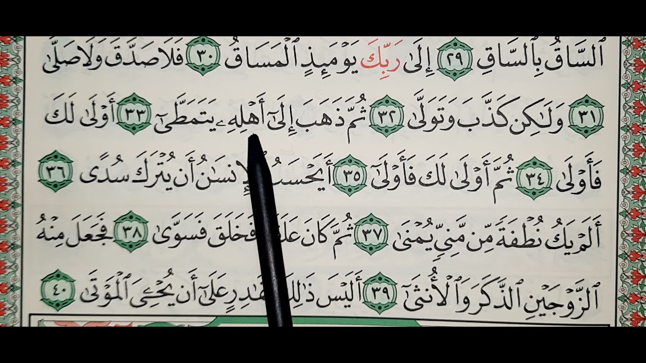 #تعليم و #تحفيظ سورة القيامة ٢٠_٤٠ #تكرار #القرآن_الكريم