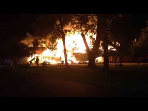 Fire at 'The Guzzle' in Thousand Island Park on Wellesley Island, NY Early A.M. 8.14.14 -