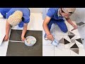 Young Man with great tiling skills -Great tiling skills -Great technique in construction PART 95