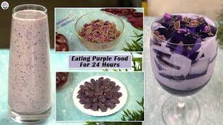 I Only Ate *PURPLE FOOD* For 24 Hours | Purple Food Challenge | 24 Hours Challenge *I Purple You* 💜