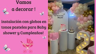 Como hacer arco de globos| Decoración para baby Shower | how to ballon garland