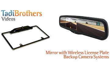 Wireless License Plate Camera frame with a Rear view Mirror monitor replacement