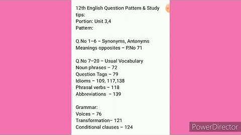 12th English Second Revision Exam Question Pattern 2022 & study tips @Buvis Tutorials