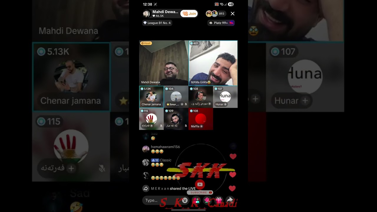 لایڤی تازە چێنەر و مەهدی دێوانە و بلە غەمبار😂😂