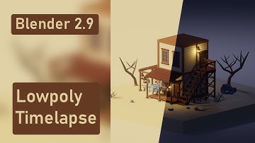 Blender Timelapse | Lowpoly Scene#25 | Old Desert Hotel