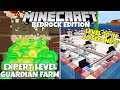 Minecraft Bedrock: Expert Guardian Farm Tutorial! Level 30 In 30 Seconds! MCPE Xbox PC