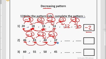 Primary 2 - Math - Decreasing pattern
