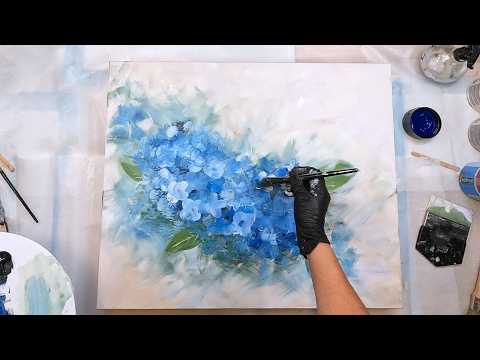 Step-by-Step Abstract Hydrangeas