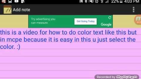COLOR TEXT IN MCPE ANDROID[EASY]
