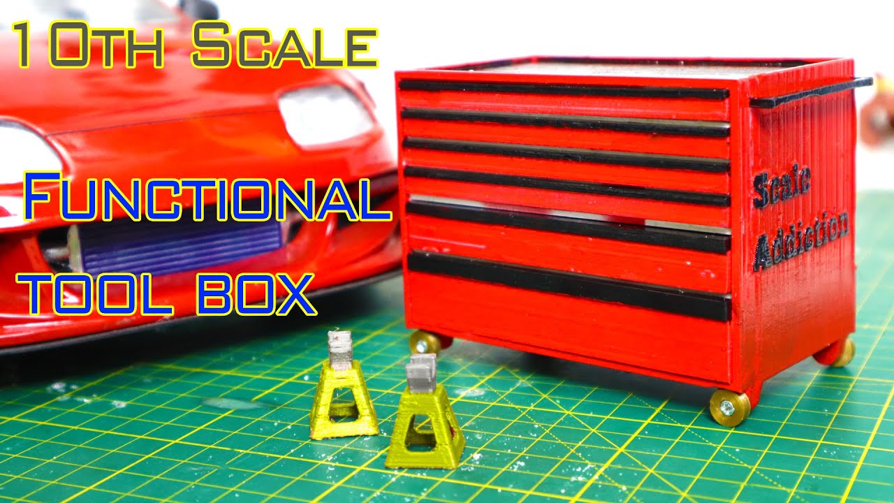 Making 10th Scale Garage tool box/ Giving away STL file for free To my ...