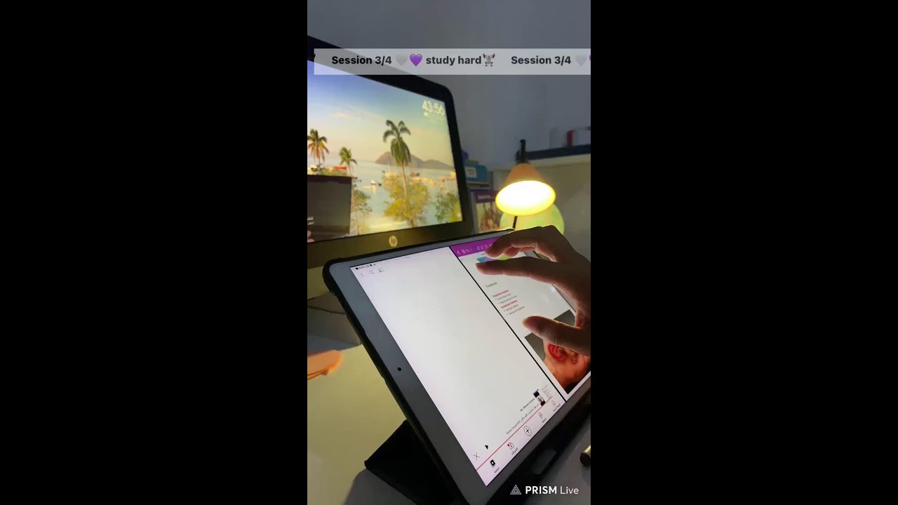 Study with me 3hours 50/10 /live promodo 💜🤍