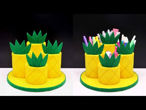 tutorial-tempat-pensil-nanas-dari-botol-plastik-bekas-aqua-600-ml