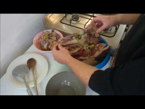 Zult (hoofdkaas) maken van varkenskop
