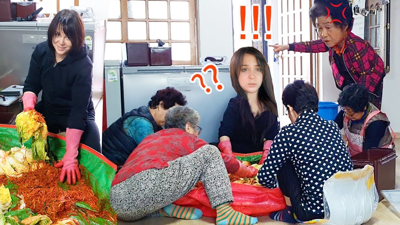 이탈리아 여친을 시골 시할머니집에서 김장시키면? || Making KIMCHI with KOREAN GRANDMA for the 1st time!