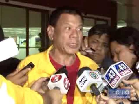 Mayor Rody Duterte after visiting Leyte