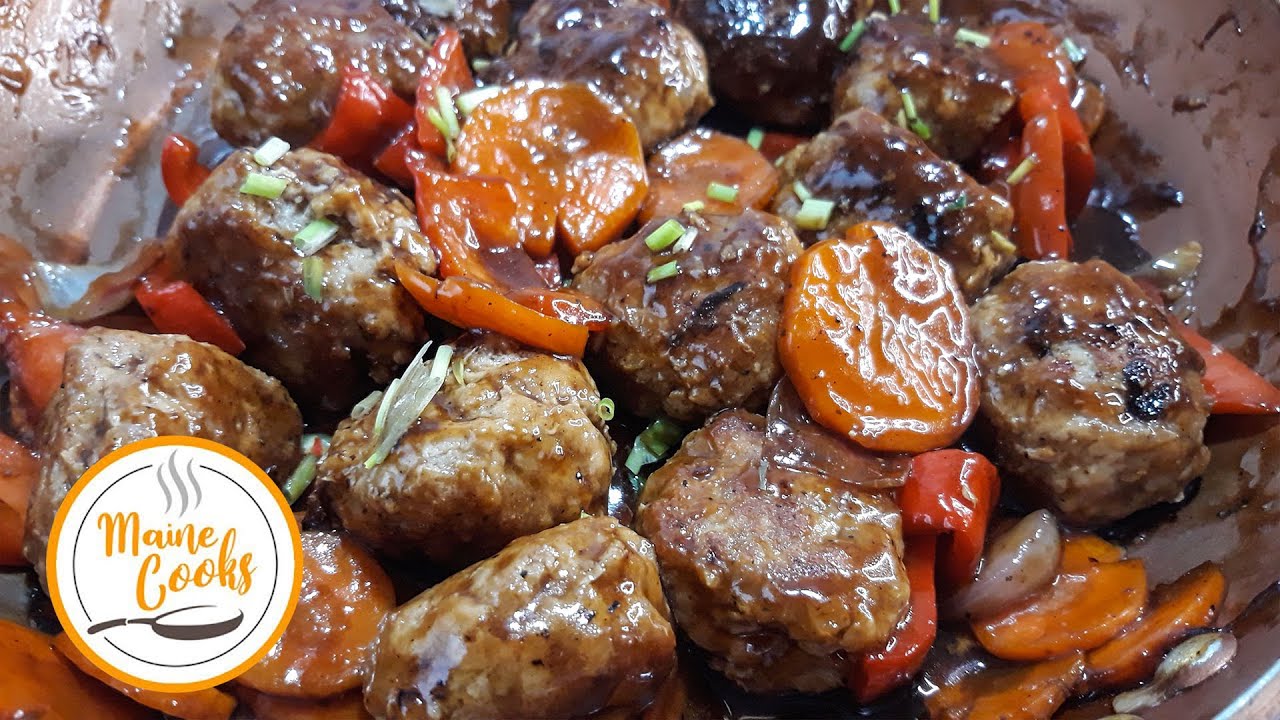 Meatballs in Sweet Oyster Sauce Sweet BolaBola Recipe Crispy and