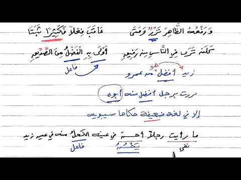 شرح ألفية ابن مالك 178 عمل اسم التفضيل مسألة الكحل