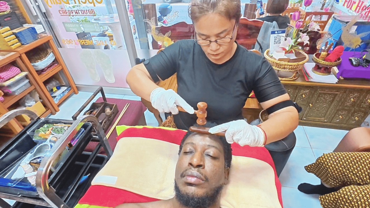 ASMR: Intense Thai Face Tok Sen & Head Massage – She Released All My Stress – Pattaya 🇹🇭